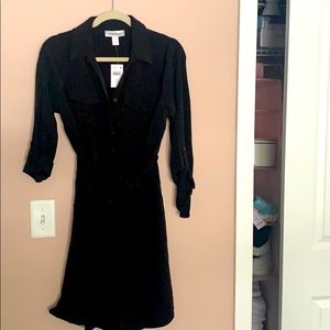 Black button down maternity dress